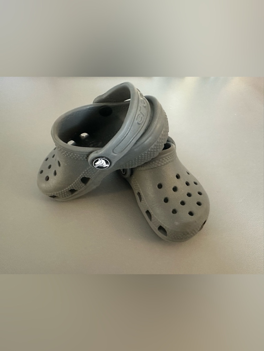CROCS Classic Clog Sandals, gray, toddler size 6